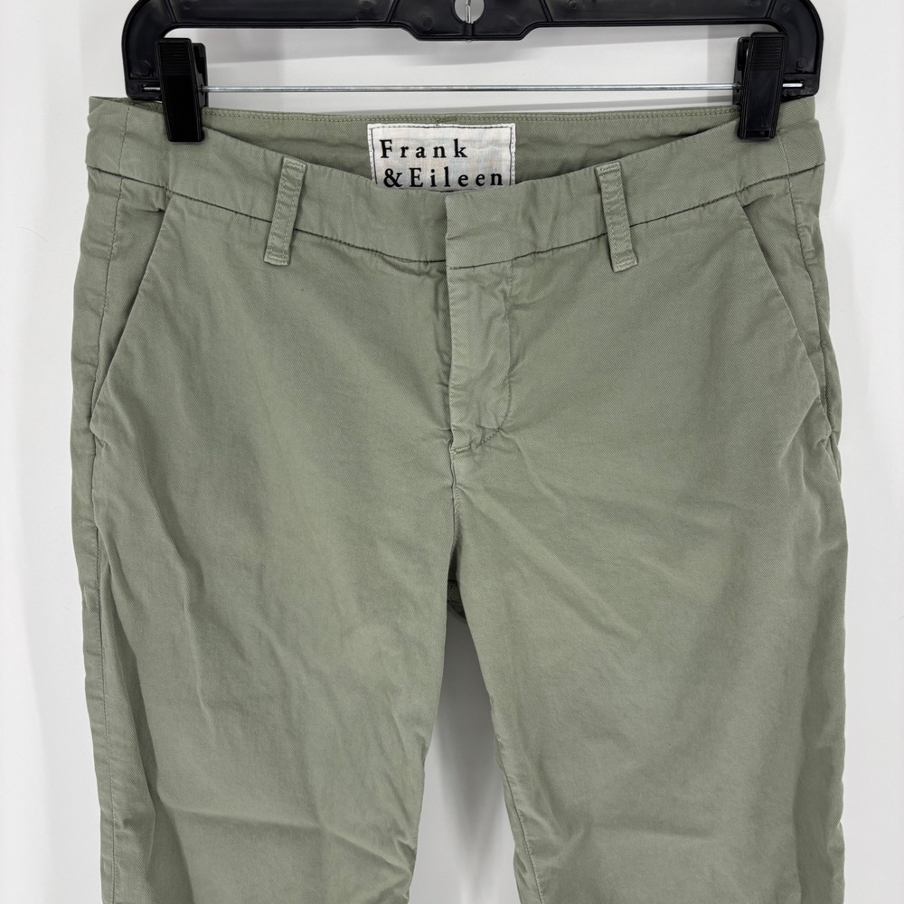 Frank & Eileen Wicklow Italian Chino Pants Sage Green Women Size 4 Crop Raw Hem - Picture 5 of 14